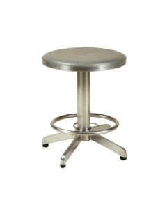 Galilea Industrial Metal Upholstered Adjustable Height Swivel Bar Stool