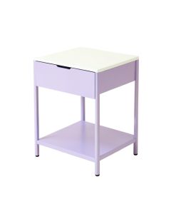 Aysu Metal Nightstand In White/Light Purple (synthetic illustration; no displayed measurements)