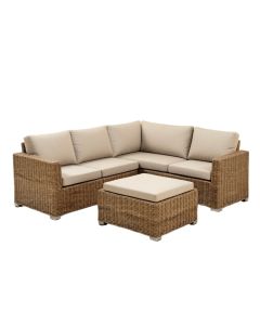 Adal Outdoor Patio 4 Piece Rattan Sectional Seating Group With Cushions (synthetic illustration; no displayed measurements)