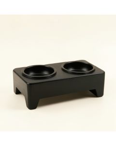 Hill Falls Pet Feeding Stand With Two Plain Empty Bowls - Black (synthetic illustration; no displayed measurements)