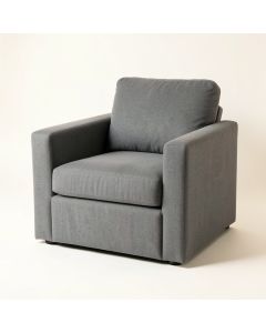 Hazel Field Upholstered Armchair - Gray (synthetic illustration; no displayed measurements)