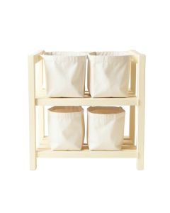 Meadow Bridge Laundry Sorting Station With Plain Removable Bags - Cream