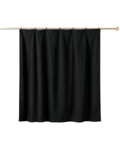 Laurel Bend Shower Curtain Hanging Flat From A Plain Rod - Black (synthetic illustration; no displayed measurements)