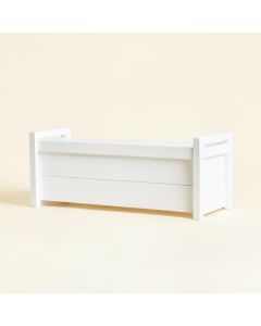 Hazel Crossing Narrow Outdoor Storage Bench - White (synthetic illustration; no displayed measurements)