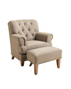 Fieldbrook Tufted Polyester Armchair And Ottoman (synthetic illustration; no displayed measurements)