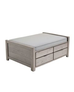 Cross Frame Captains Daybed With Drawers And Trundle (synthetic illustration; no displayed measurements)