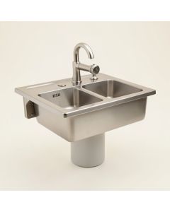 Vault 35-3/4 '' X 24-5/16 '' X 9-5/16 '' Top-Mount Double-Equal Stainless (synthetic illustration; no displayed measurements)