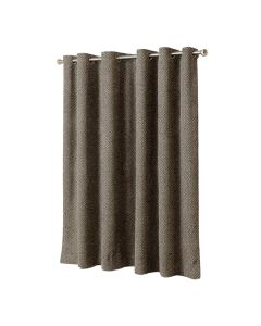 Abihail Burlap Weave Geometric Max Blackout Thermal Grommet Single Curtain Panel