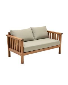 Abston Outdoor Teak Patio Sofa With Cushions (synthetic illustration; no displayed measurements)
