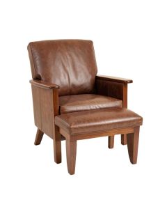 Korey 36.5 '' Wide Cowhide Armchair And Ottoman