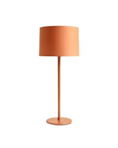 Clay Dell Floor Lamp With A Plain Fabric Shade - Terracotta