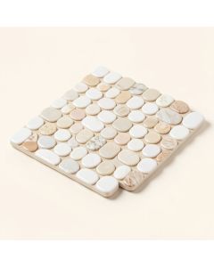 Mini Square 1 '' X 1 '' Seashell Grid Mosaic Tile (synthetic illustration; no displayed measurements)