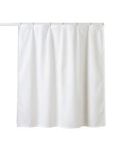 Cove Canyon Shower Curtain Hanging Flat From A Plain Rod - White (synthetic illustration; no displayed measurements)