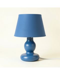Hazel Crest Table Lamp With A Plain Fabric Shade - Blue (synthetic illustration; no displayed measurements)