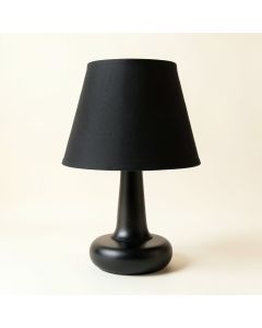 Briar Arc Table Lamp With A Plain Fabric Shade (synthetic illustration; no displayed measurements)
