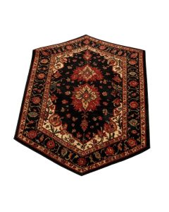 Belgrade Machine Made Power Loom Wool And Polyester Black/Red/Brown Area Rug