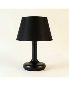 Alder Dell Table Lamp With A Plain Fabric Shade - Black (synthetic illustration; no displayed measurements)