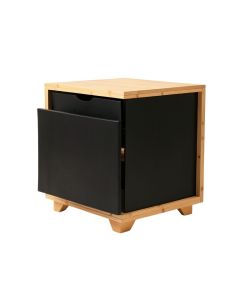 Vale Branch Freestanding Pull-Out Hamper Cabinet - Black (synthetic illustration; no displayed measurements)
