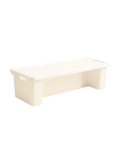 River Branch Narrow Outdoor Storage Bench - White