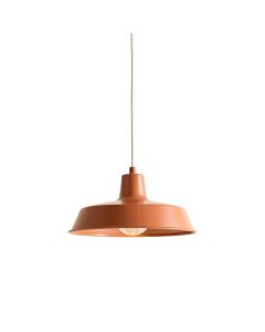 Field Dale Pendant Light Suspended From One Plain Cable - Terracotta
