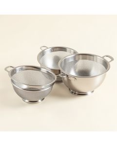 Home Basics Ultra Fine Mesh Stainless Steel Strainer Set , Silver (synthetic illustration; no displayed measurements)