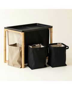 Linden Brook Laundry Sorting Station With Plain Removable Bags - Black (synthetic illustration; no displayed measurements)