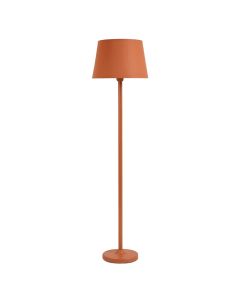 Moss Brook Floor Lamp With A Plain Fabric Shade - Terracotta (synthetic illustration; no displayed measurements)