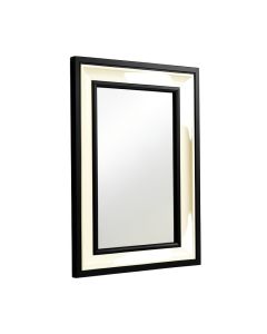 Beveled Ivory/Black Wall Mirror