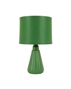 Cedar Arc Table Lamp With A Plain Fabric Shade