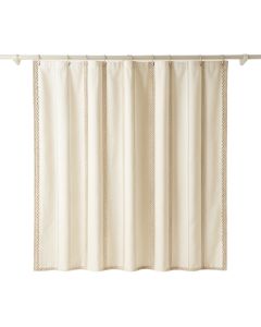 Linden Dale Shower Curtain Hanging Flat From A Plain Rod - Ivory (synthetic illustration; no displayed measurements)