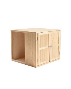 Ridge Dell Empty Furniture-Style Litter Enclosure - Beige (synthetic illustration; no displayed measurements)