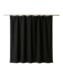 Harbor Edge Shower Curtain Hanging Flat From A Plain Rod - Black (synthetic illustration; no displayed measurements)