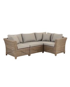 Hunstant Patio Outdoor Furniture 3 Piece Rattan Sofa Seating Group With Cushions