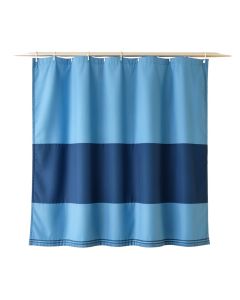 Brook Canyon Shower Curtain Hanging Flat From A Plain Rod - Blue (synthetic illustration; no displayed measurements)