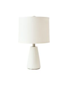 River Bluff Table Lamp With A Plain Fabric Shade - White