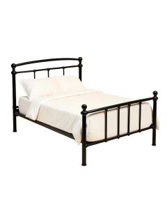 Metal Bed With Wood Decoration (Twin Size)