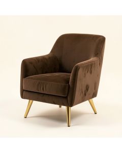 Modern Soft Velvet Material Brown Ergonomics Accent Chair (synthetic illustration; no displayed measurements)