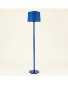 Holly Bluff Floor Lamp With A Plain Fabric Shade - Blue (synthetic illustration; no displayed measurements)