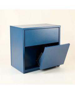 Elm Brook Freestanding Pull-Out Hamper Cabinet - Blue (synthetic illustration; no displayed measurements)
