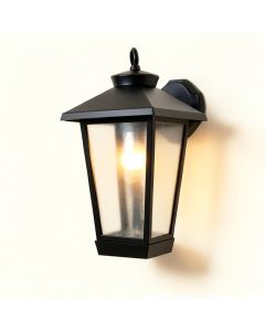 Ickes Black 12.5 '' H Outdoor Wall Lantern (synthetic illustration; no displayed measurements)