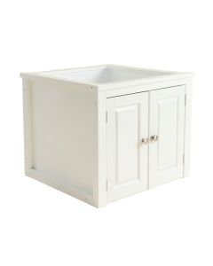 Wren Dell Empty Furniture-Style Litter Enclosure - White (synthetic illustration; no displayed measurements)