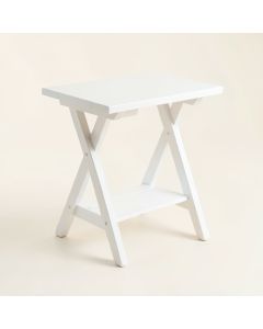 Flint Branch Compact Balcony Table - White (synthetic illustration; no displayed measurements)