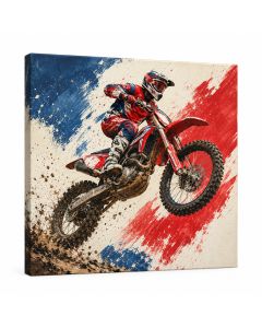 Dirt Bike Jump Motocross Air - Wrapped Canvas Graphic Art Print