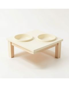 Summit Branch Pet Feeding Stand With Two Plain Empty Bowls - Cream (synthetic illustration; no displayed measurements)