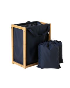 Glen Crossing Laundry Sorting Station With Plain Removable Bags - Navy