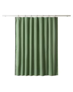 Aspen Bend Shower Curtain Hanging Flat From A Plain Rod - Green (synthetic illustration; no displayed measurements)