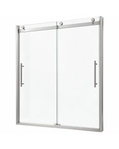 58.5-60 '' W X 62 '' H Double Sliding Semi-Frameless Shower Door