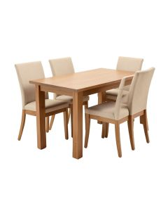 Abomma Butterfly Leaf Rubberwood Solid Wood Dining Set