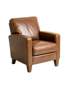 Grand Isle 47 '' Wide Top Grain Leather Armchair (synthetic illustration; no displayed measurements)