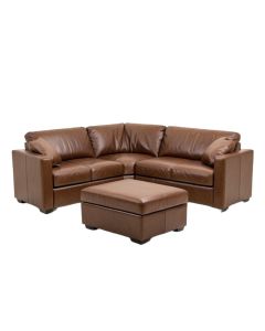 104 '' Wide Faux Leather Right Hand Facing Sofa & Chaise With Ottoman (synthetic illustration; no displayed measurements)